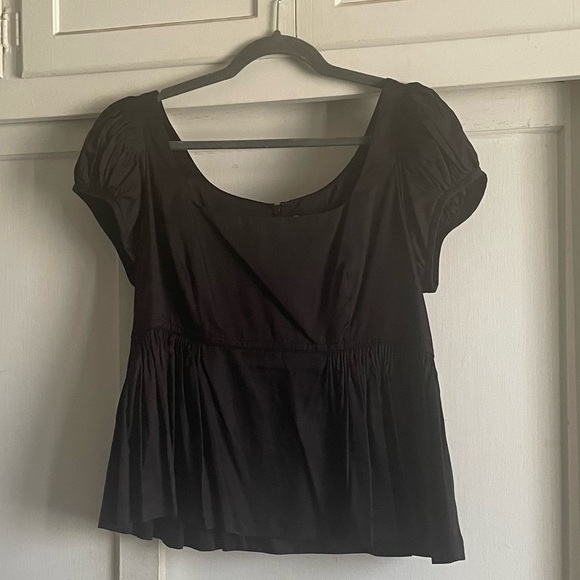 Rebecca Taylor Puff Sleeve Black Blouse. New With Tags. - Picture 7 of 12